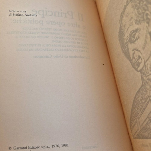 Machiavelli Il Principe e altre opere politiche like new, Italian