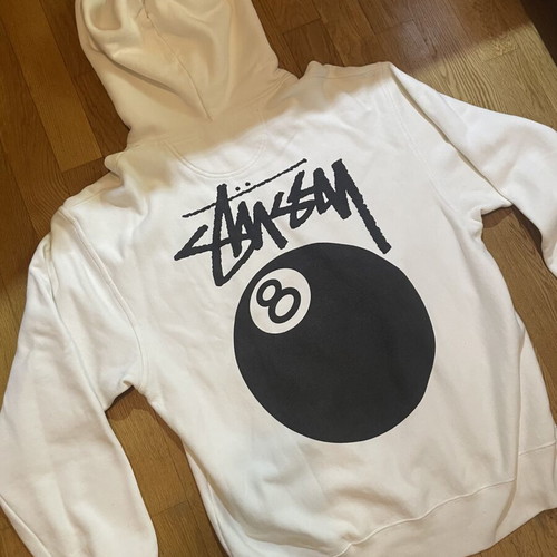 Stussy 8 Ball Hoodie new without tags, tie dye, size M, white beige