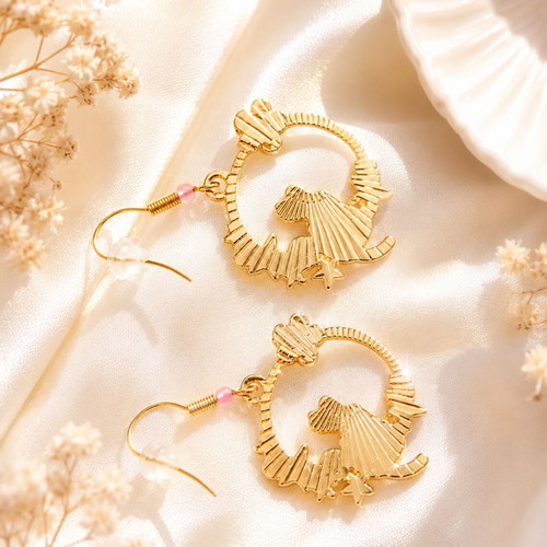 Cherry Blossom Cat Earrings new, multicolor handmade jewelry