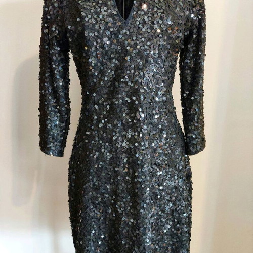 Abercrombie & Fitch Mini Evening Dress Black with Sequins Small Like New