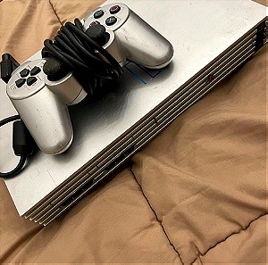 Ps2 fat silver console + ps2 controller