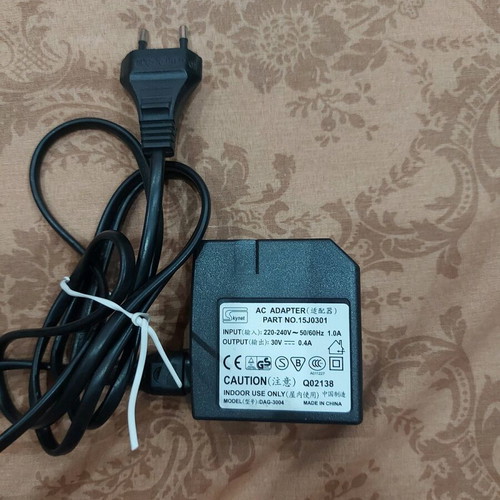 Power adapter 30V 400mA with cable like new