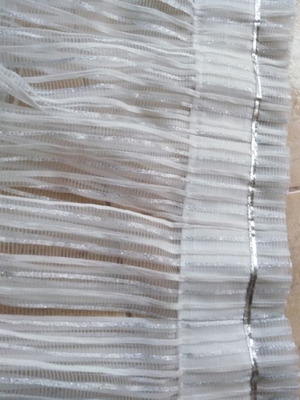 Κουρτίνα λευκή με ασημί ρίγα, εκθεσιακό προϊόν, καινούργια