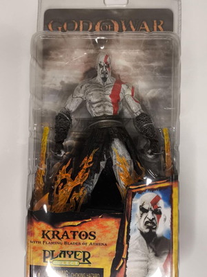 NECA God of War Kratos Figure with Flaming Blades of Athena like new