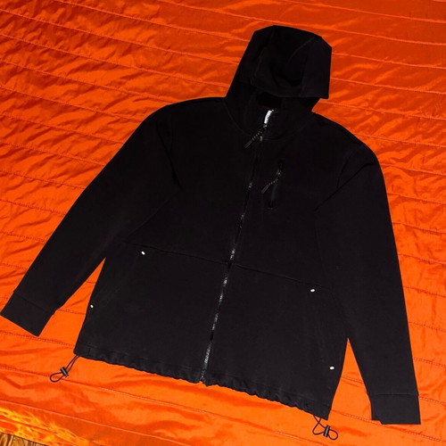 Zara Techwear Zip-Up Hoodie, black, size L