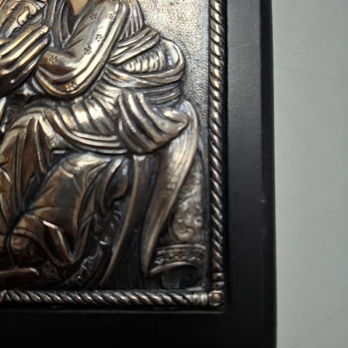 Ασημένια εικόνα της Παναγίας με τον Χριστό, σαν καινούργιο, ασήμι 9,50