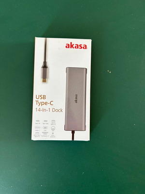 Akasa USB Type-C Docking Station 14 in 1 new, compatible with Mac & PC