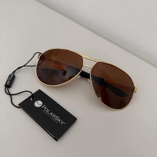 Polarized sunglasses PolarSky new, brown and gold