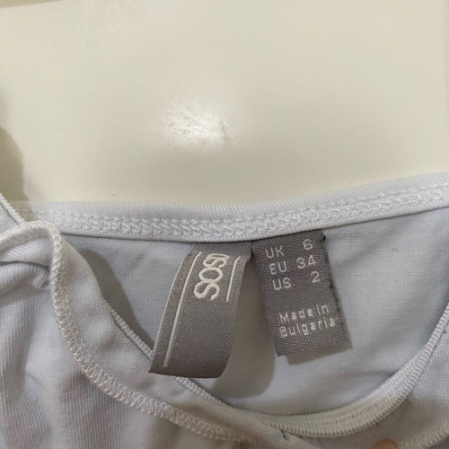 ASOS Ruffle-Trim Cropped Cami Top white, like new, XS