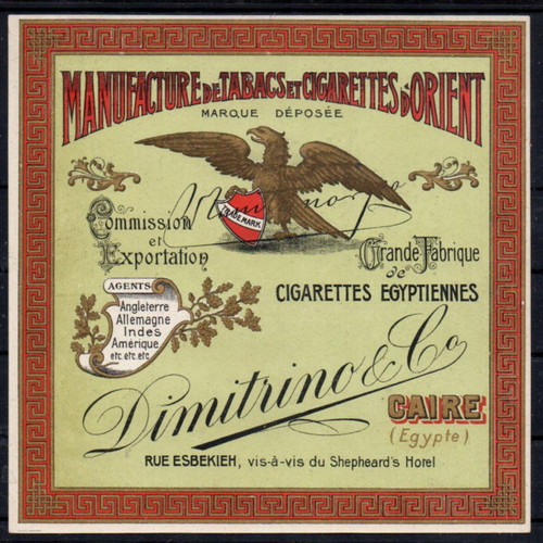 Posters used Dimitrino Greek tobacco company pack of 4, 1910