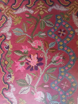 Old Cretan Textile with Wooden Frame like new