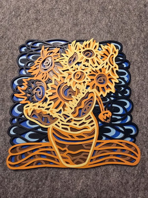 3D εκτυπωμένο Κάδρο Τα ηλιοτρόπια του Van Gogh σαν καινούργιο