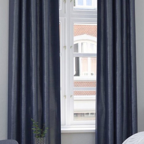 JYSK Lupin curtain dusty blue, silk-look polyester