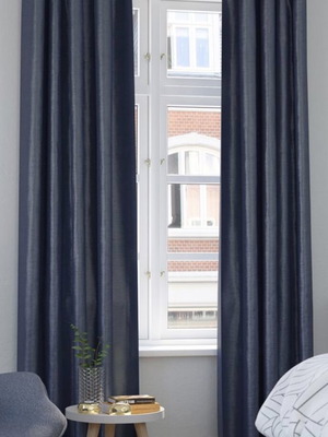 JYSK Lupin curtain dusty blue, silk-look polyester