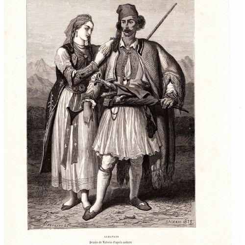 Authentic engravings used, pack of 3, 1880, costumes theme