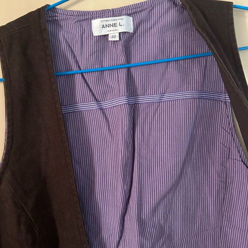 Women's brown vest used Anne L. size L 100% cotton