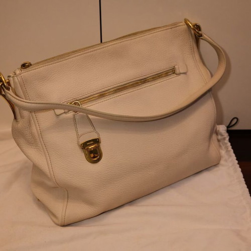Prada leather shoulder tote cream color used