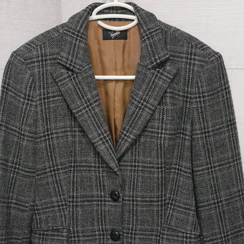 Women's vintage wool jacket like new, size S-M, gray and black