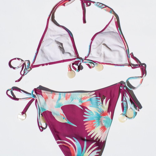 Cia Maritima USA bikini set medium, like new, purple triangle top