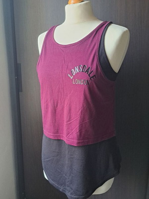 Lonsdale sleeveless sports top like new, size M, black and pink