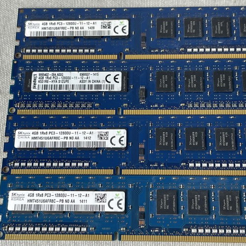 DDR3 RAM set used, 4x 4GB 16GB PC3-12800U 1600MHz desktop memory