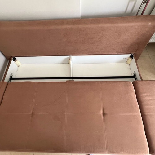 Sofa used with free cushions, dimensions 212x144cm