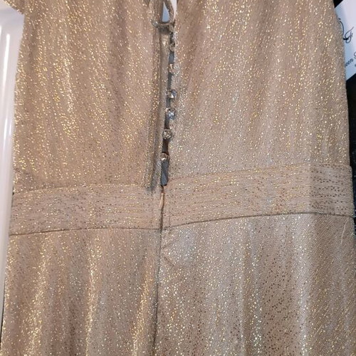 Official long dress new, gold color, fits small-medium