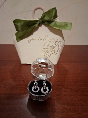 Silver S925 earrings with zirconia new