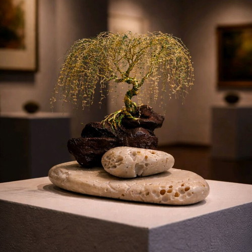 Bijou decor bonsai Weeping Willow new, handmade art