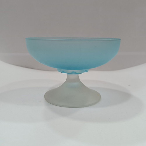 Italian set of 2 pieces used, frosted glass vaporisateur and bowl