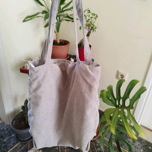 Tote bag gray fabric shoulder bag like new