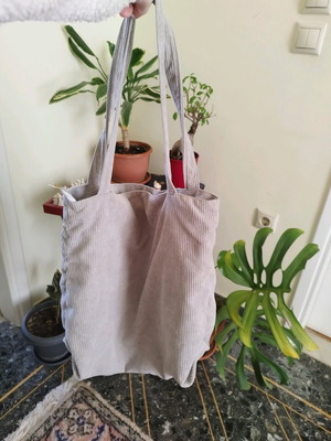 Tote bag gray fabric shoulder bag like new
