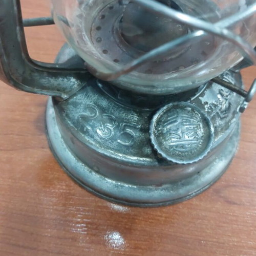 Vintage metal oil lantern used, industrial decorative