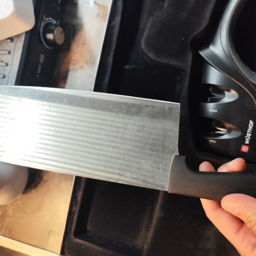 Wüstof cleaver with sharpener set of 2 used