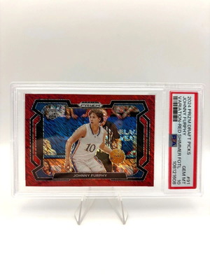 2024 Panini Prizm Draft Picks Johnny Furphy RC Red Shimmer Variation PSA 10 καινούργιο