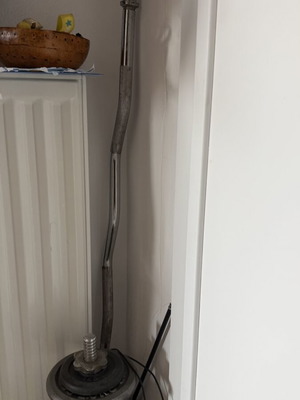 Curved barbell with weights, 22 kg discs