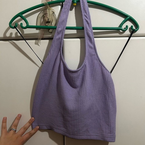 Lilac H&M top with open back, like new, size S