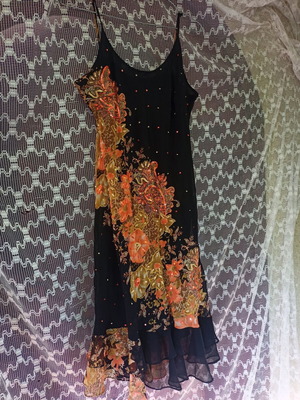 Floral Dress Mystery new, size XL, polyester and cotton lining