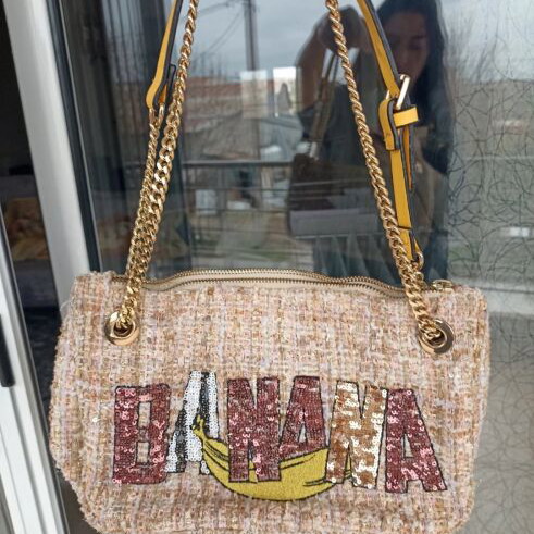Zara knitted shoulder bag like new, multicolor