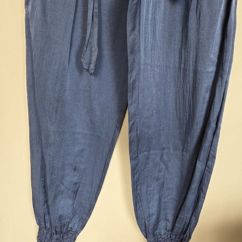 Satin jumpsuit used, blue, one size