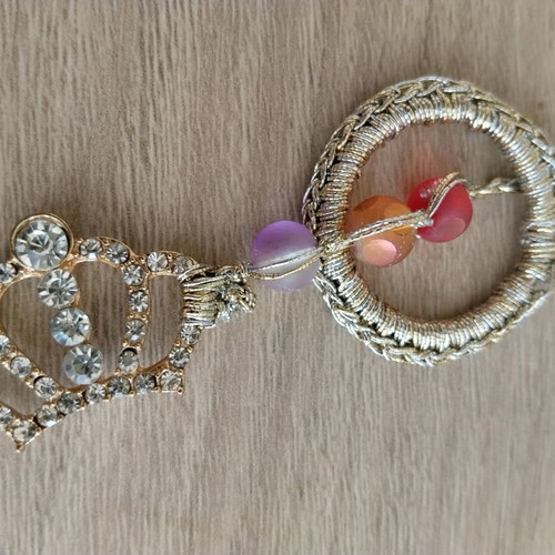 Handmade necklace woven with silver thread like new