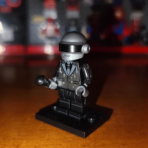 Thomas Bangalter Daft Punk minifigure like new with stand and microphone