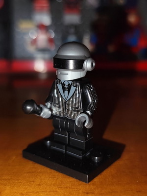 Thomas Bangalter Daft Punk minifigure like new with stand and microphone