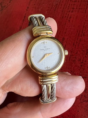 Michel Herbelin Paris women's watch used gold-plated steel with diamonds