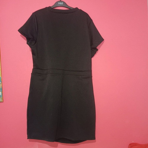 H&M black dress new with front opening, size XXL