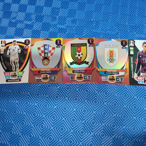 Qatar 2022 cards like new with national team crests and heroes