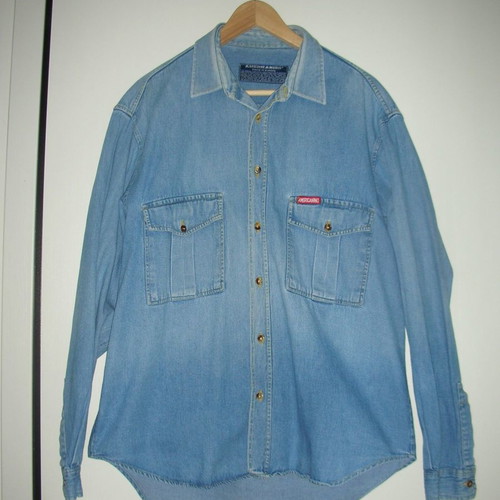 Americanino sport denim shirt used, size L, blue