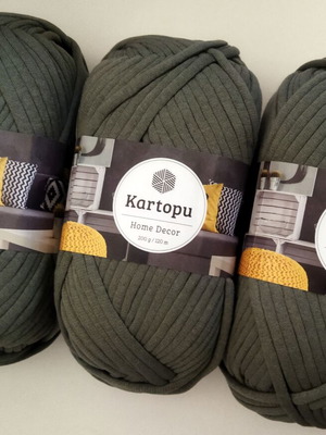 Kartopu Home Decor knitting yarn new, pack of 3, olive green khaki