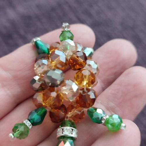 Handmade beaded turtle with Czech glass beads
