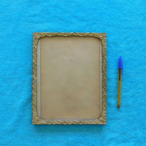 Bronze embossed photo frame vintage, used with protective glass